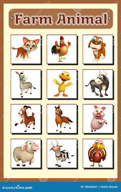 Farm Animal Chart Stock Illustration Illustration Of Education 70045641