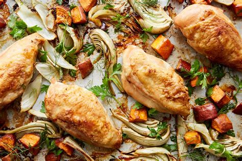 Sheet Pan Chicken With Sweet Potatoes And Fennel Recipe Recipe