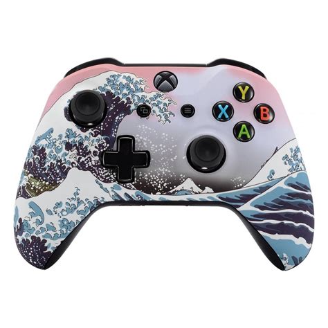 The Great Wave Patterned Xbox One S Un Modded Custom Controller Unique Design With 35 Jack
