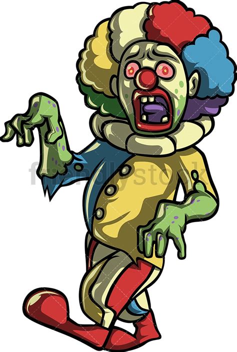 Creepy Scary Clown Zombie Cartoon Clipart Vector Friendlystock