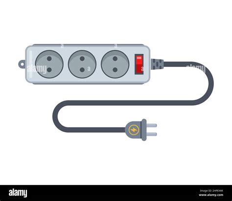 Power Strip For Supplying Electricity Through An Outlet Flat Vector