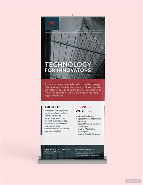 Technology Roll Up Banner Template In Illustrator Pages Psd