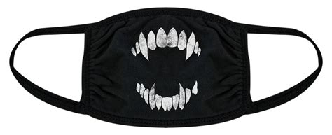 Vampire Teeth Face Mask Funny Halloween Fangs Novelty Graphic Nose And