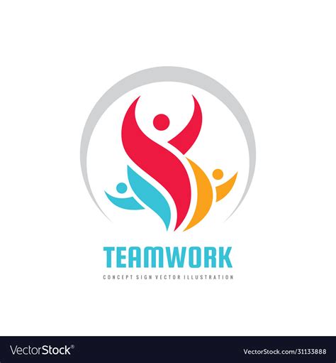 Teamwork Business Logo Template Creative Vector Image