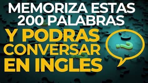 MEMORIZA Estas PALABRAS y Podrás CONVERSAR en INGLES Voz Inglés y Español YouTube