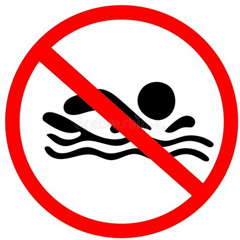 Do Not Swim Swimming Not Allowed Prohibited Warning Road Sign On White