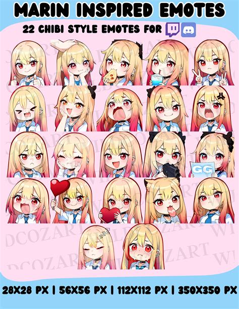 Anime Twitch Emotes 22 Twitchdiscord Emotes Chibi Anime Style Blonde