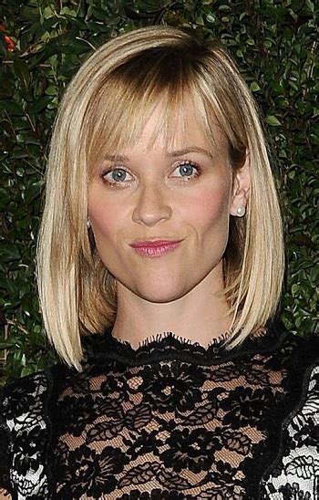 Reese Witherspoon Shoulder Length Straight Hairstyle Bangs Chanel Dinner Sophisticated