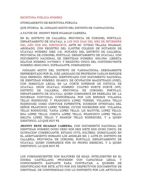 Modelo De Minuta Notarial Pdf Demanda Judicial Justicia De La Paz