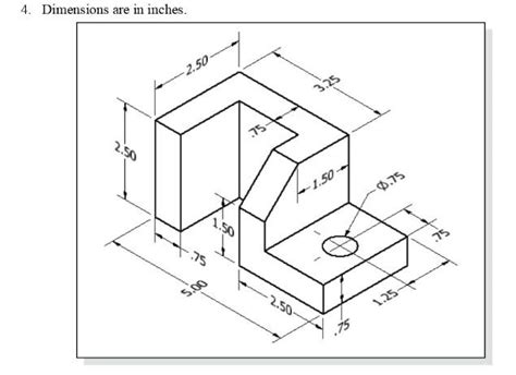 Solved Create An Isometric Drawing Of Exercise 4 In Autocad
