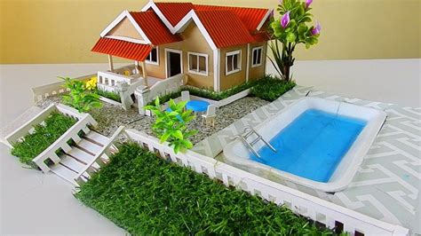 Diy Miniature Dollhouse With Swimming Pool And Garden Diy Swimming