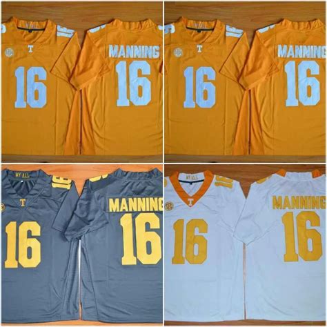 16 Peyton Manning College Football Jerseys Any Name Number Tennessee