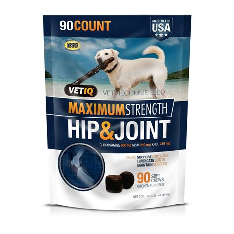 Vetiq Maximum Strength Hip And Joint Supplement For Dogs 90 Soft Chews