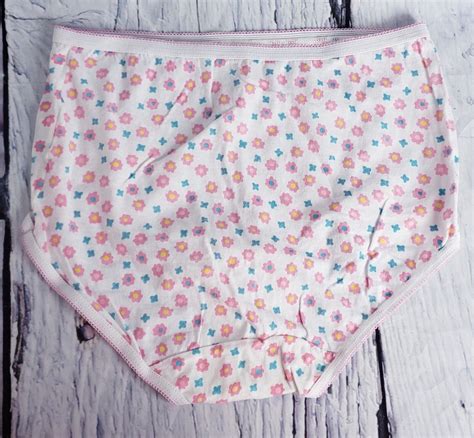 Vtg Womens Vintage Retro High Waist Panty Underwear Brief Pantie Floral