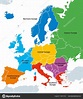 Fotos: mapas de europa | Regiones de Europa, mapa político, con países ...