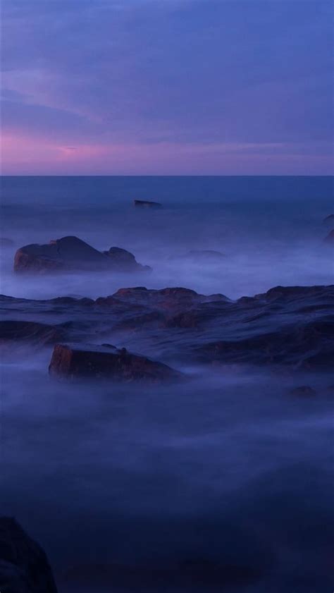 Sea Coast Horizon Calming Iphone Wallpapers Free Download