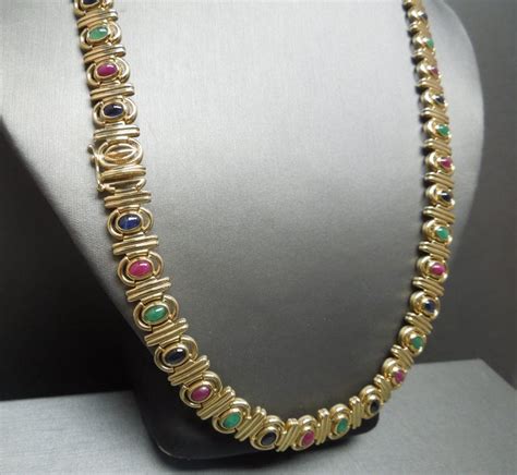 Egyptian Cleopatra Precious Gemstone Necklace Set For Sale