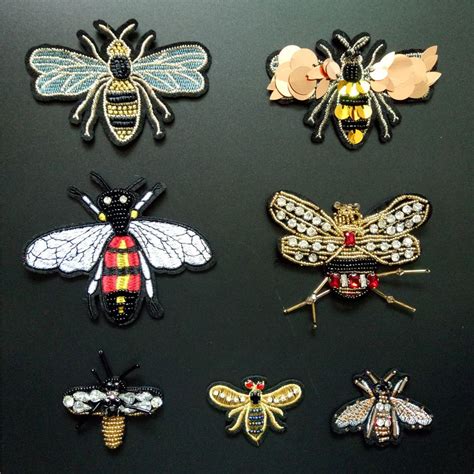 3d Handmade Rhinestone Bee Beaded Patches Sew On Sequin Patch For