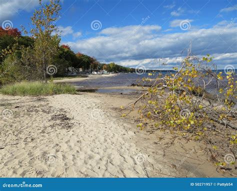 Lake Huron Shoreline In The Fall Stock Image Image Of Bridge Fall