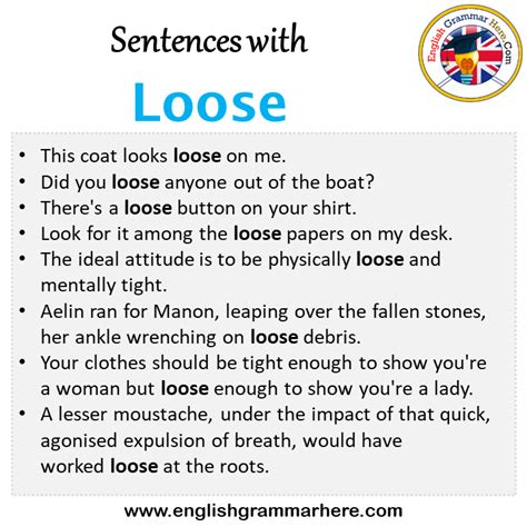 Sentences With Loose Loose In A Sentence In English Sentences For