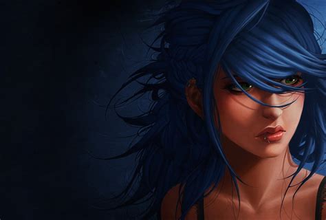 Fantasy Girl Blue Hair Wallpaper Free Fantasy Downloads