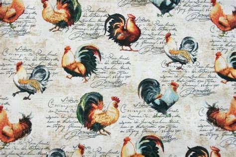 Rooster Fabric Chicken Fabric By The Yard Studio E Etsy Chicken
