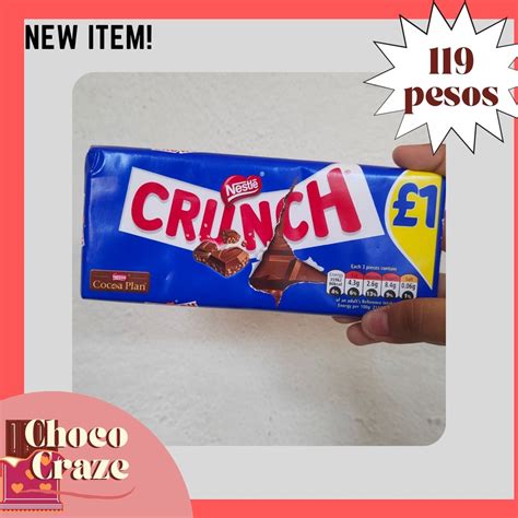 Nestle Crunch Chocolate Bar 100g Shopee Philippines