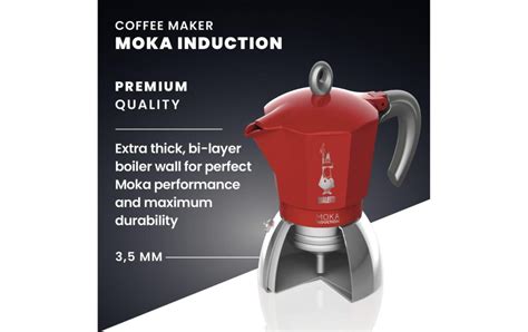 Bialetti Espressokocher New Moka Induktion 4 Tassen Rot Coffeedream