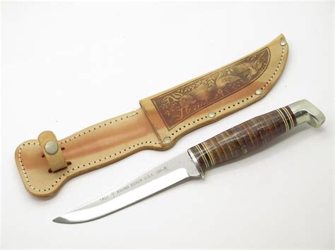 Boker Usa Tree Brand 155 5 Fixed Blade Hunting Knife And Leather Sheath
