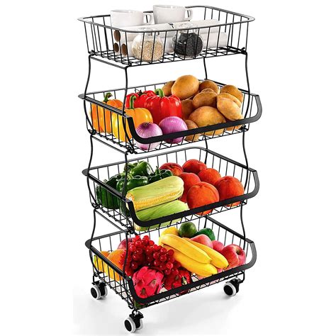 Buy Fruit And Vegetable Storage 4 Tier Fruit Basket Stand For Kitchen