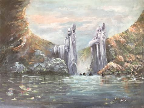 The Argonath Lord Of The Rings Painting Naci Caba Art