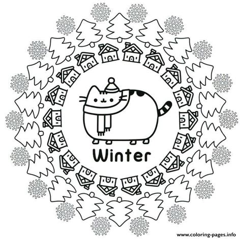 Pusheen is a tabby cat, so when the tabby lines are present, use pressure to outline the stripes and color them in without pressing too hard on the. Pusheen Winter Coloring Pages Printable