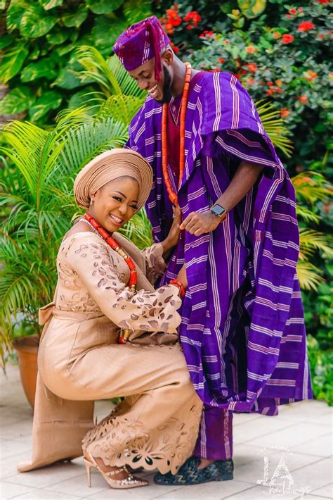Nigerian Traditional Engagement Couple Yoruba People Nigerian Dresses For Nigerian Brides