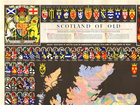 Clan Map Of Scotland Historical Map Of Scottish Clans Clans Etsy
