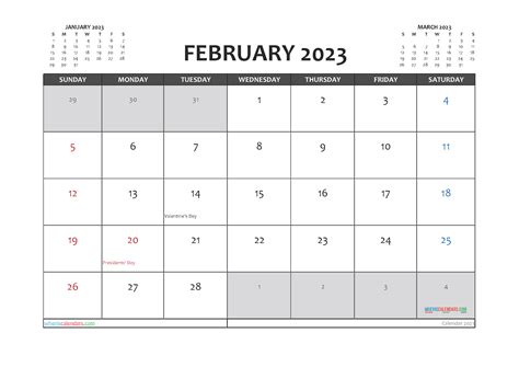 February 2023 Calendar Printable Pdf Blank Templates February 2023