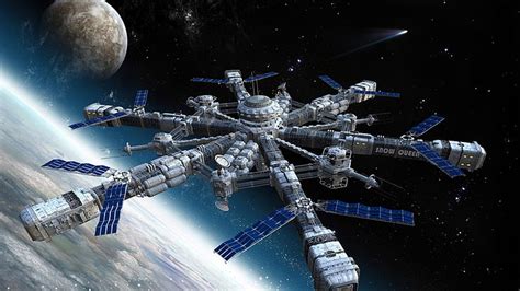 Hd Wallpaper Outer Space International Space Station Concept Art