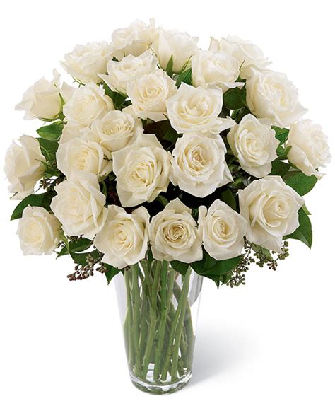 Long Stem White Roses Terrafolia Flowers