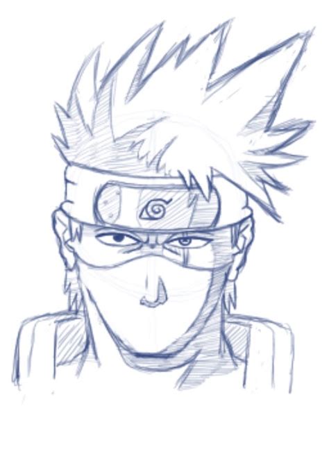 Kakashi From Naruto By Me Humanoid Sketch Kakashi Art
