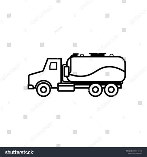 Septic Tank Truck Outline Icon Clipart Stock Illustration 1420618478 Shutterstock