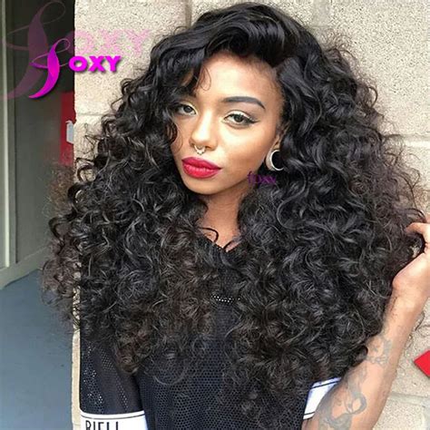 Brazilian Full Lace Curly Human Hair Wigs Loose Curly Lace Front Wig 150 Density Glueless Full