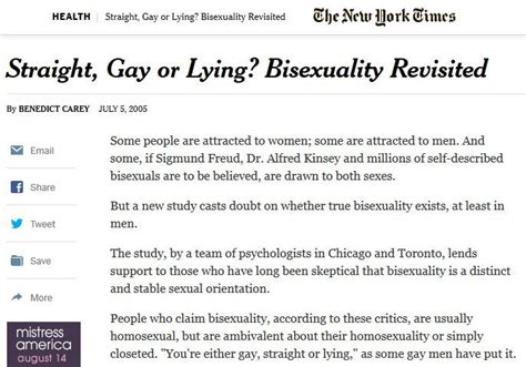 Straight Gay Or Lying Bisexuality Revisited From The New York