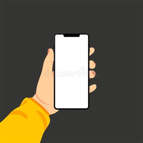 Hand Holding The Black Smartphone Blank Screen Smartphone Mockup