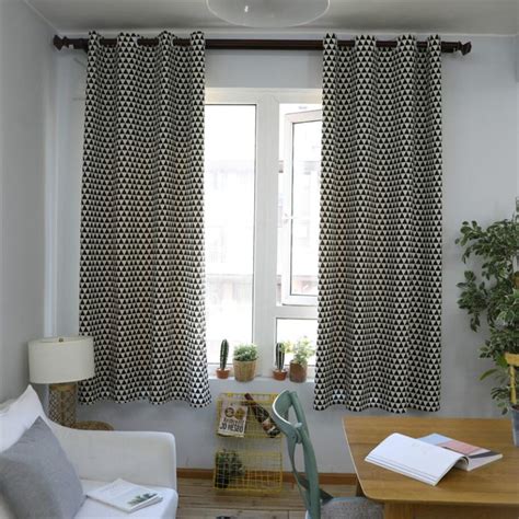 Pastoral Nordic Style Linen Cotton Blackout Curtains For