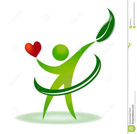 Health Nature Heart Care Logo Stock Vector Illustration