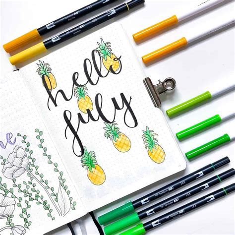 July Bullet Journal Cover Theme Ideas The Curious Planner