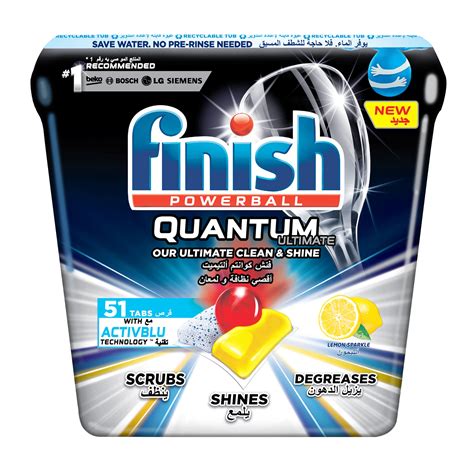 Buy Finish Lemon Sparkle Powerball Quantum Ultimate Dishwasher Detergent Tablets For Ultimate