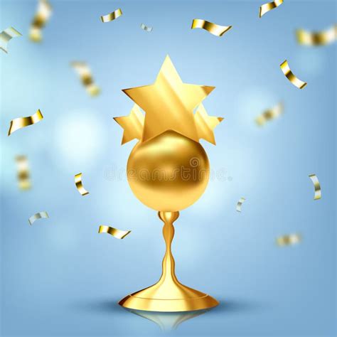 Trophy Golden Cup Vector Champion Prize Winner Icon Sport Reward