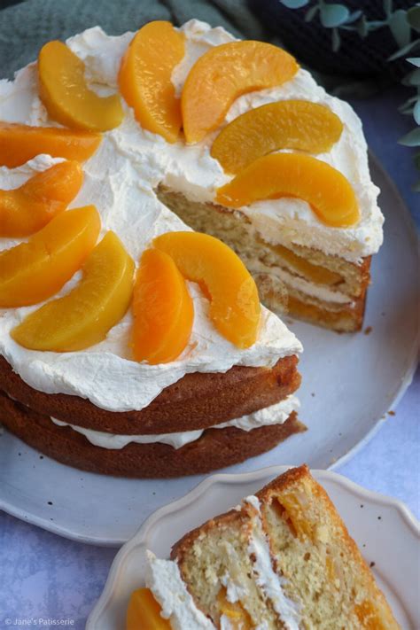 Peaches And Cream Cake Janes Patisserie