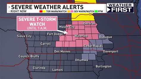 A Severe Thunderstorm Watch Has Been Issued For Northeast Iowa Through
