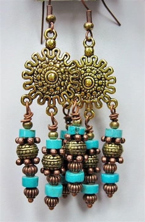 Southwestern Western Turquoise Chandelier Dangle Cowgirl Etsy